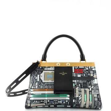 Louis Vuitton Crown Frame Handbag Limited Edition Motherboard Printed Calfskin