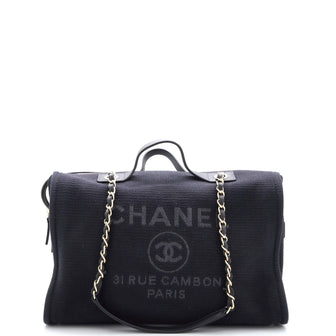 Chanel Deauville NM Boston Bag Mixed Fibers Large