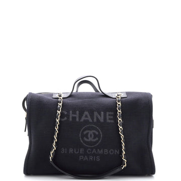 Chanel Deauville NM Boston Bag Mixed Fibers Large
