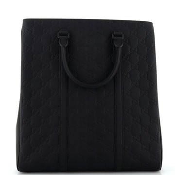 Gucci Convertible Tote GG Rubber Effect Leather Tall