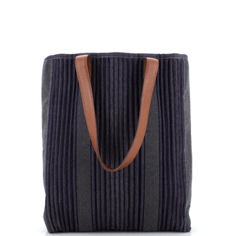 Hermes Calicut Cabas Tote Ribbed Canvas with Leather