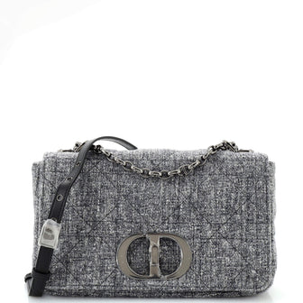 Christian Dior Caro Bag Macrocannage Quilt Linen Medium