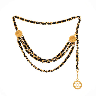 Chanel Vintage Multi-Chain Medallion Belt Metal and Leather
