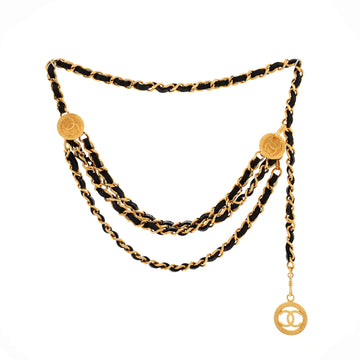 Chanel Vintage Multi-Chain Medallion Belt Metal and Leather