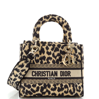 Christian Dior Lady D-Lite Bag Mizza Embroidered Canvas Medium
