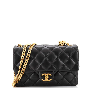 Chanel All Slide Long Flap Bag Quilted Lambskin Small