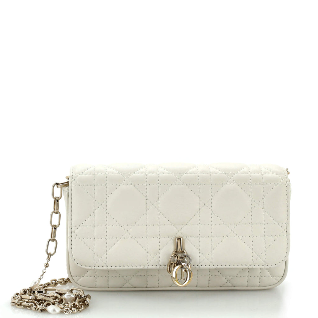 Christian Dior Lady Dior Chain Phone Pouch Cannage Quilt