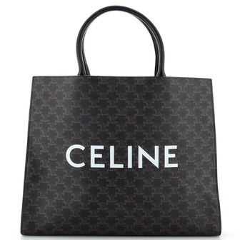 Celine Horizontal Logo Cabas Tote Triomphe Coated Canvas