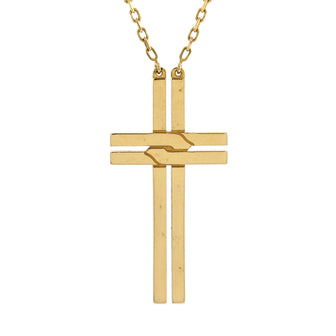 Cartier Cross Pendant Necklace 18K Yellow Gold