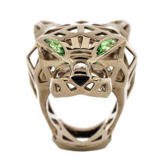 Cartier Panthere de Cartier Skeleton Ring 18K White Gold with Onyx and Tsavorite Large
