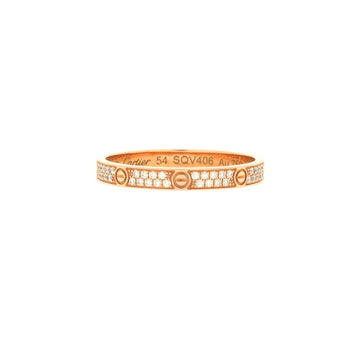Cartier Love Wedding Band Pave Diamonds Ring 18K Rose Gold and Diamonds Small