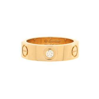 Cartier Love 3 Diamonds Band Ring 18K Yellow Gold with Diamonds