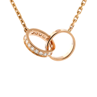 Cartier Love Interlocking Necklace 18K Rose Gold with Diamonds