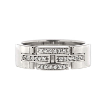 Cartier Maillon Panthere 3 Row Band Ring 18K White Gold with Diamonds