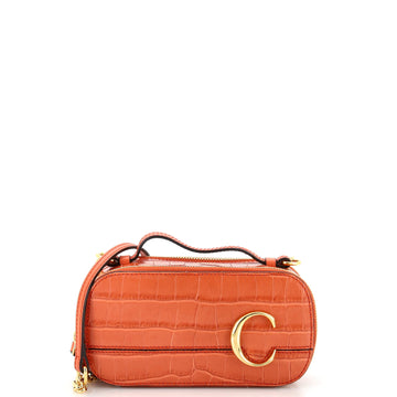 Chloe C Vanity Bag Crocodile Embossed Leather Mini