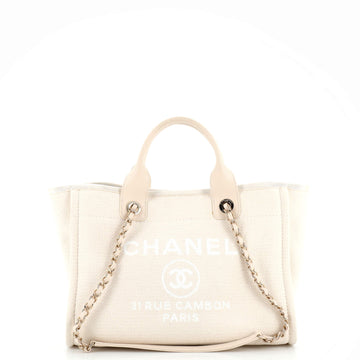 Chanel Deauville NM Chain Handle Tote Mixed Fibers Small