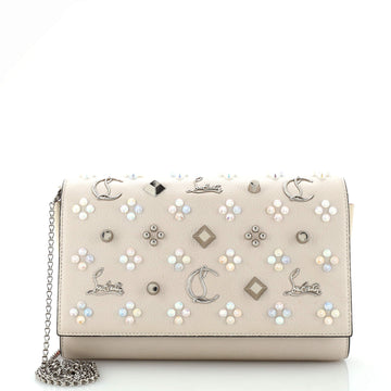 Christian Louboutin Paloma Clutch Embellished Leather Small
