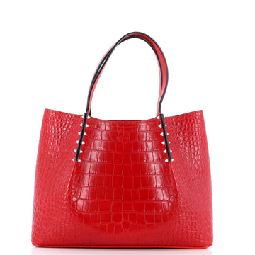 Christian Louboutin Cabarock Tote Crocodile Embossed Leather Small