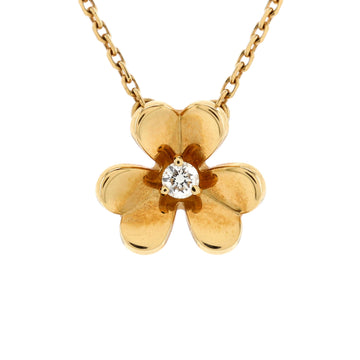 Van Cleef & Arpels Frivole Pendant Necklace 18K Yellow Gold and Diamond Mini