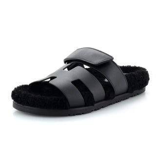 Hermes Women's Chypre Sandals Leather with Shearling