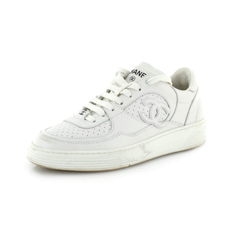 Chanel Women's CC Low-Top Sneakers Perforated Leather