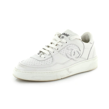 Chanel Women's CC Low-Top Sneakers Perforated Leather