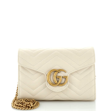 Gucci GG Marmont Chain Wallet Matelasse Leather Mini