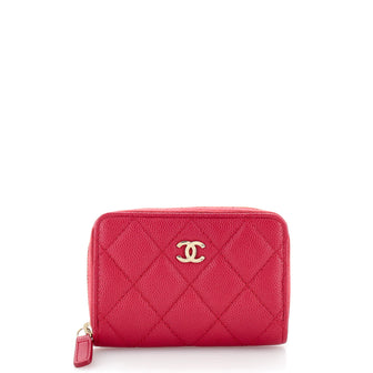 Chanel CC Zip Coin Purse Quilted Caviar Small