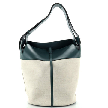 Burberry Supple Bucket Bag Canvas with Leather Medium