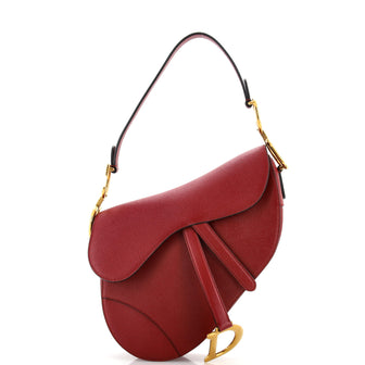 Christian Dior Saddle Handbag Leather Medium