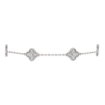 Van Cleef & Arpels Sweet Alhambra 6 Motifs Bracelet 18K White Gold and Diamonds