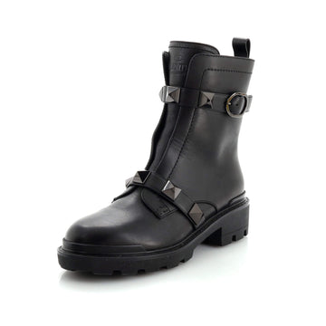 Valentino Garavani Women's Roman Stud Combat Ankle Boots Leather