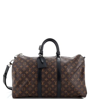 Louis Vuitton Keepall Bandouliere Bag Macassar Monogram Canvas 45