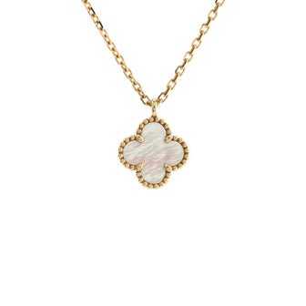 Van Cleef & Arpels Sweet Alhambra Pendant Necklace 18K Yellow Gold and Mother of Pearl
