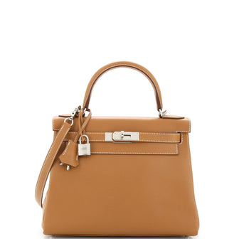 Hermes Kelly Handbag Brown Madame with Palladium Hardware 28