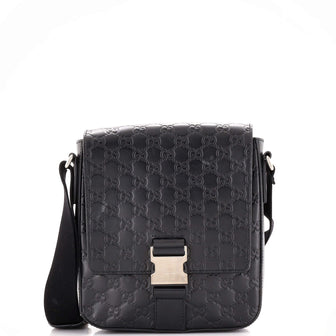 Gucci Buckle Flap Messenger Bag Guccissima Leather Small
