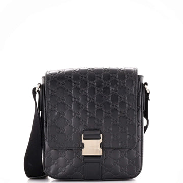 Gucci Buckle Flap Messenger Bag Guccissima Leather Small