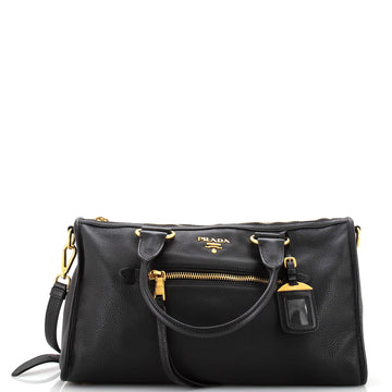 Prada Front Zip Convertible Satchel Vitello Phenix Medium