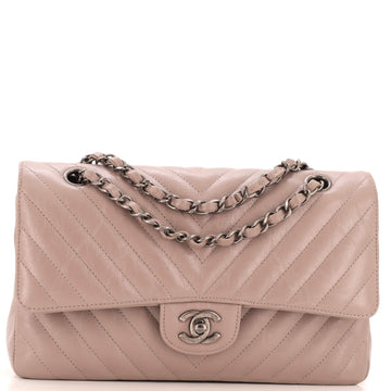 Chanel Classic Double Flap Bag Chevron Calfskin Medium