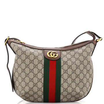 Gucci Ophidia Half Moon Hobo GG Coated Canvas Small