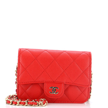 Chanel Classic Flap Chain Belt Bag Quilted Caviar Mini