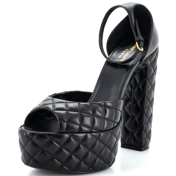 Saint Laurent Women's Jodie Platform Heeled Sandals Quilted Leather