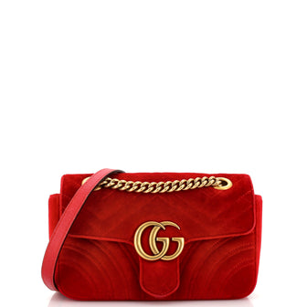 Gucci GG Marmont Flap Bag Matelasse Velvet Small