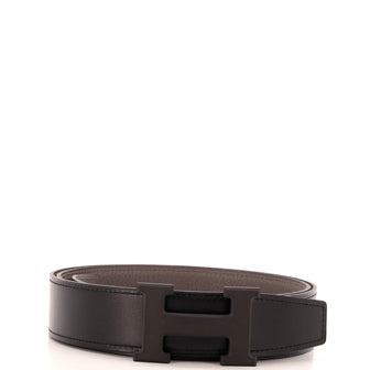 Hermes Constance Reversible Belt Leather with So Black Matte Hardware Medium