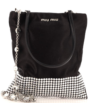 Miu Miu Starlight Convertible Tote Satin with Crystals Mini