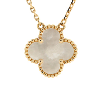 Van Cleef & Arpels Vintage Alhambra Pendant Necklace 18K Yellow Gold and Mother of Pearl