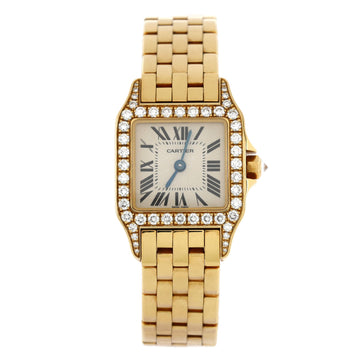 Cartier Santos Demoiselle Quartz Watch Yellow Gold with Diamond Bezel 20