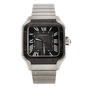 Cartier Santos de Cartier Automatic Watch Stainless Steel with ADLC Stainless Steel Bezel 40