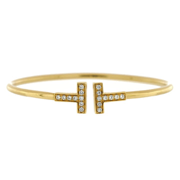 Tiffany & Co. T Wire Bracelet 18K Yellow Gold and Diamonds