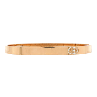 Hermes H d'Ancre Bracelet 18K Rose Gold with Diamonds Small